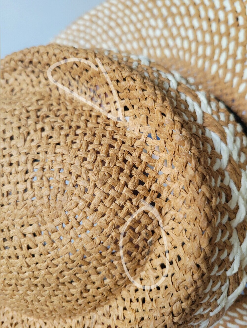 by Anthropologie Woven Straw Sun Hat with Black Band and White Accents - Picture 14 of 14